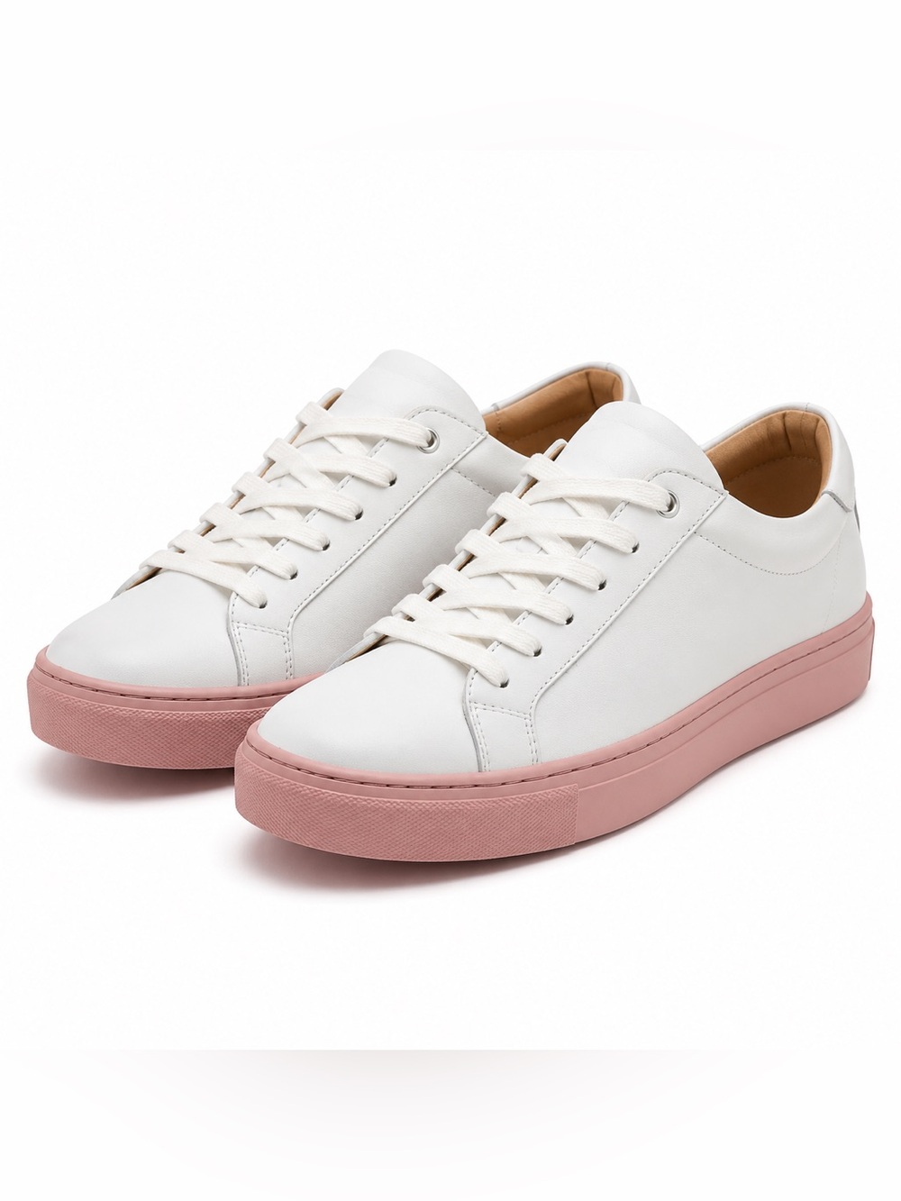 Banana Republic White Sneakers with Pink Sole - Women's Casual Lace-Up Shoes
